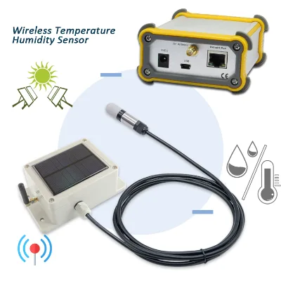 Wireless Solar Power Greenhouse Digital Temperature and Humidity Sensor With ethernet Connectivity Data Storage