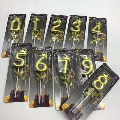 Number Birthday Candles with Crown