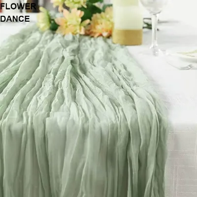 28 X 120 Inches Gauze Fabric Boho Wedding Arbor Decor Sage Green Cheesecloth Table Runner