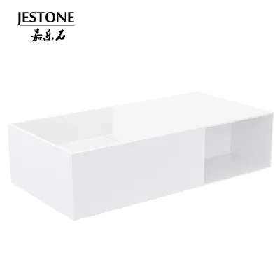 Modern Commercial Hotel Bathroom Wall-Mounted Sink with Large Easy-Access Shelf-Eco-Friendly Towel Replacement & Guest Amenities