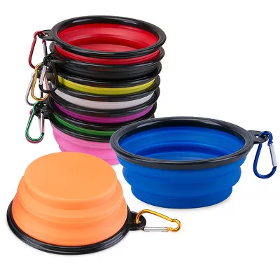 2022 Hot Sale Collapsible Portable Dog Water Bowl Foldable Storage Silicone Indoor Outdoor Dog Travel Bowl