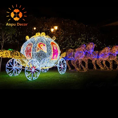 Large Custom Made Iron Horse-Shaped LED Christmas Lights IP44 Rating Dimmable Feature High CRI 90 Wide Color Temperature Range