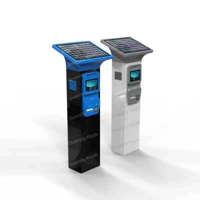 Outdoor Payment Kiosk Cash PaymentBillsCoin Accepts Solar Panels