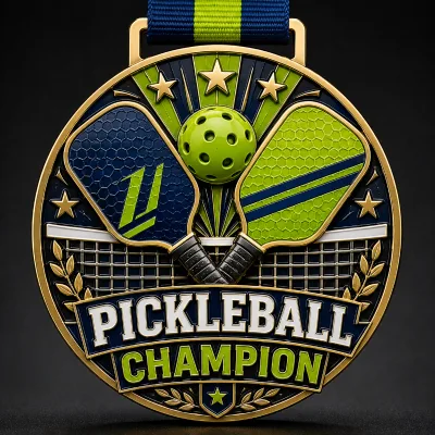 High Quality Customized Metal Medal Zinc Gold Die Casting Stamping Enamel Pickleball Tournament Medal
