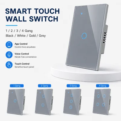Elegant Look Thai Standard Smart Wall Switch Compatible with Tuya App for Hotel Home Lighting