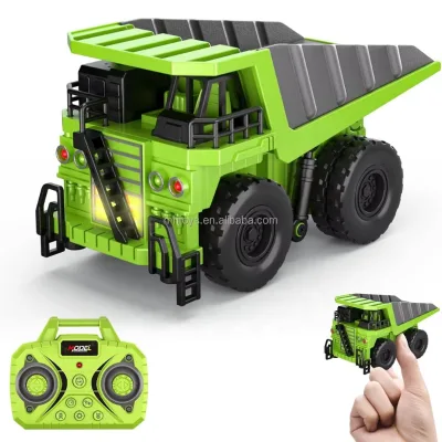 1:64 Mini Remote Control Alloy Dump Truck Toy Dual Mode App Controlled Metal Dump Engineering Truck with Lights Music and Sound
