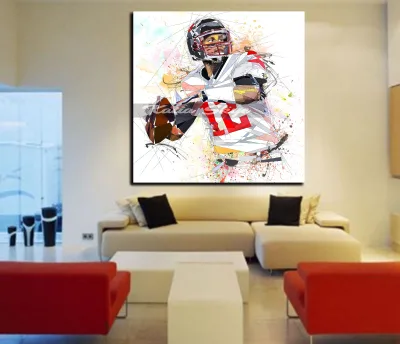 CANVAS PRINT Peyton Manning Football Wall Art Man Cave Decor Boys Room Art