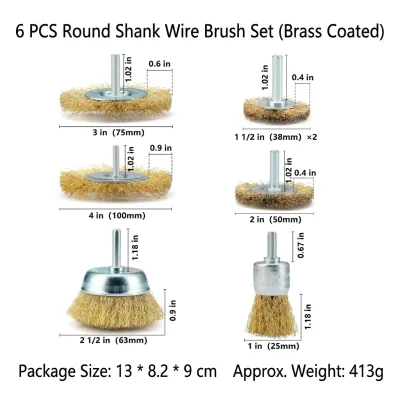 Handle Installation End Brush with Knotted Wire Brush Set, Used for Cleaning Rust, Drill Bits, and Removing Paint.