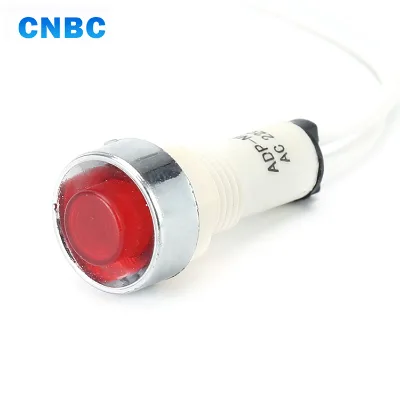CE 10mm Diameter Red Yellow Green Plastic pilot Lamp signal Light 110v 220v 24v 12v Led Indicator Light With Wire Leading