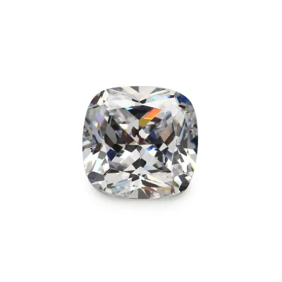 hot selling 3a cushion cut Faceted gemstone 3x3mm~12x12mm white color loose cubic zirconia for women
