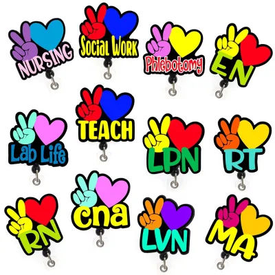 Medical Series LPN CNA MA RN RT LVN Nursing Student Badge Reel for Nurse Accessories Scrub Life Badge Holder Hospital Gift