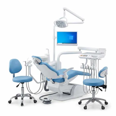 Smart Dental Unit 10 Inch Touchscreen Control Integrated Assistant Tray and Rotatable Spittoon for Specialized Dentistry