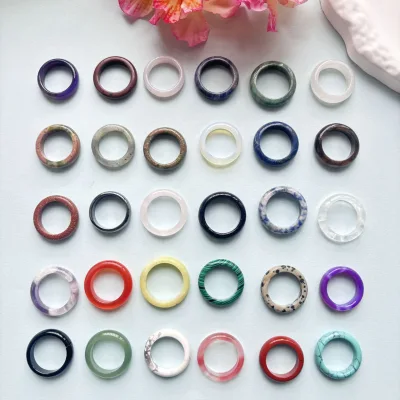 HY Natural Stone Live Broadcast Small Gift Other Crystal Crafts Agate & Jade Running Ring