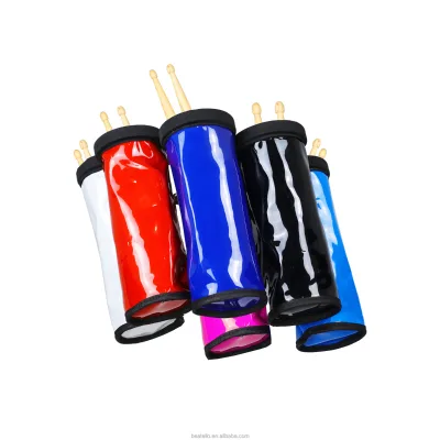 Wholesale Drumstick Bag With 5A Drumsticks 6 Colors Universal Clip-On Drum Stick Holder Colorful Leather Drum Stick Bag