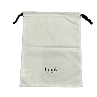 Custom High Quality Reusable Heavy Duty White Cotton Eco Gift Packaging Drawstring Pouch Fragrance Personal Care Storage Bag