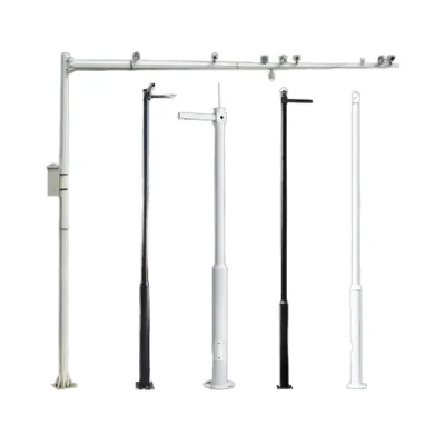 Q235 Single Arm Traffic Telescopic CCTV Camera Mast 6m 8m 10m Steel Pole with Hot Dip Galvanized Finish for Monitoring