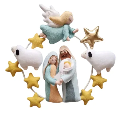 New Arrival  Neutral Gender Wall Mounted Felt Nursery Baby Crib Angel Mobiles Handmade Custom Accept