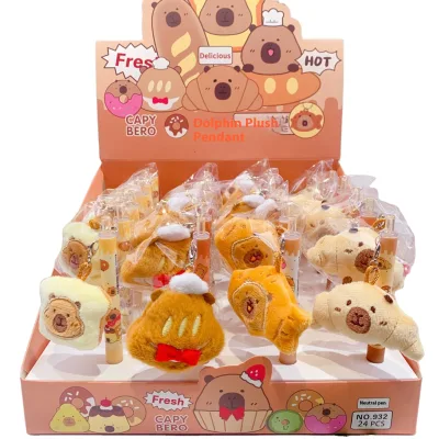 Capybara Capibara Plush Doll Pendant Neutral Pen Cute Cartoon Creative Stationery Stuffed Doll Pendant 0.5mm Ballpoint Pen