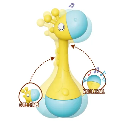 Custom Add logo Giraffe Sand Hammer Toy Baby Plastic Rattle Sand Hammer Other Baby Toys OEM/ODM