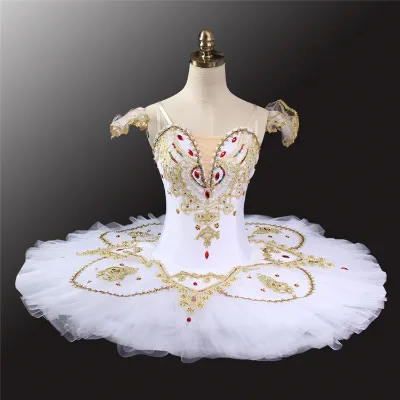 2700041 White With Gold Classic Ballet TUTU Tutu Cake