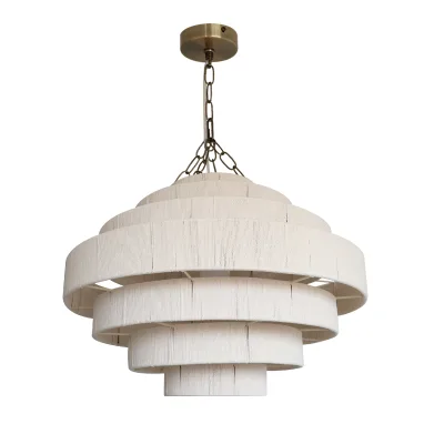 living room main light Wabi-sabi style cotton rope weaving vintage dining room light household chandelier above the dining table