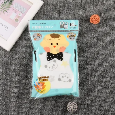 Non-woven Fabric Disposable Baby Bib with Soft Waterproof Liner for Home or Travel