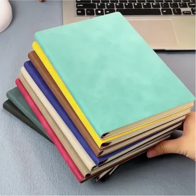 Custom Logo A5 Thickened PU Leather Notebook Business Conference Stationery Wholesale Free Custom Design