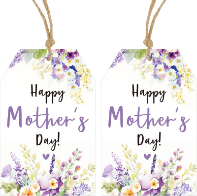 Personalized Floral Happy Mother's Day Hanging Paper Tags Best Mom Label Tags for Gift Wrapping Best Mother's Day Decorations