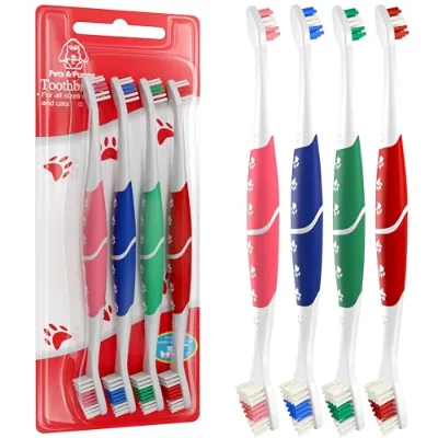 Dual Head Dog Toothbrush Soft Three Sided Pet Toothbrush Dog Brush Addition Bad Breath Tartar Teeth Care Dog Cat Cleaning Mouth