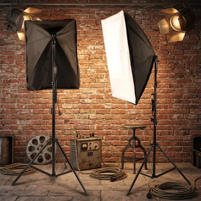 50x70cm Nylon Studio for 2m Tripod Mount & Single Photographic Lighting Kit for Product Photography & Video Shooting