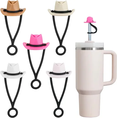 Cowboy Hat 10mm Straw Topper, Reusable Straw Tip Protector for 40&30oz Tumbler Accessories