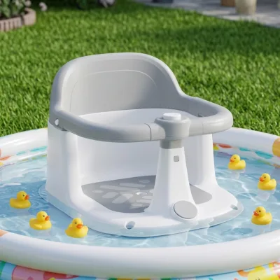 Non-slip Baby Bath Seat 3-Color Water Temperature Reminder Safe Infant Bathing Support Stool Suitable for Most Bathtubs