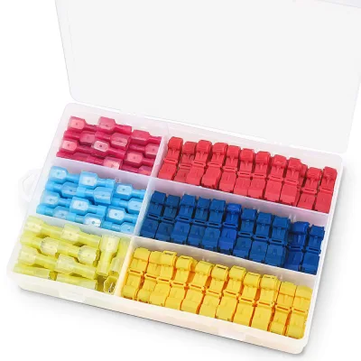 AOLITTEL ALTWJ 240Pcs Red Blue Yellow T-Type Breakless Wiring Quick Connect Terminal Ant Clip Connector Support 19A-160A 250V