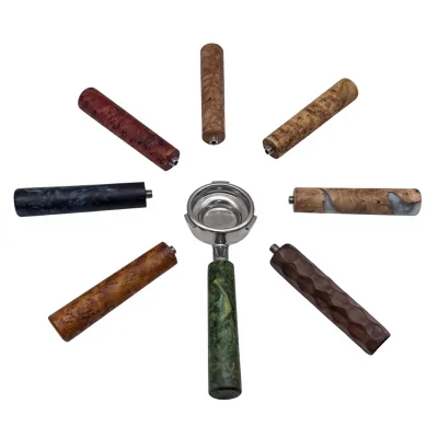 Espresso Coffee Machine Barista Colorful Wood Handle 58mm Bottomeless OEM Portafilter