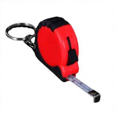 Portable Mini Small Slide Lock Measurements Tape Retractable Measuring Tape Keychain Tape Measure 1m for Promotional Gift