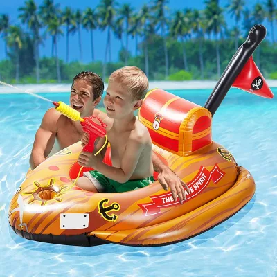 Spot Kidsren's Aquatic Fun Inflatable Pirate Ship & Water Tank Seat Spray Car Swimming Pool Accessory Water Amusement Facility