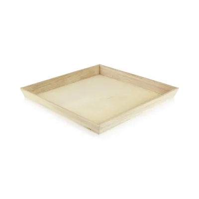 Decorative Wooden Serving Trays Rectangular Natural Color