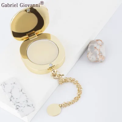 Zinc Alloy Square Perfume Gold-plated Perfume Box Container Jar Box Pot Cosmetics Case Solid Perfume