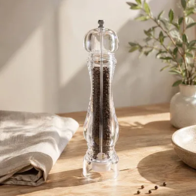 Mills-Transparent Acrylic Manual Salt and Pepper Grinders Spice Jars