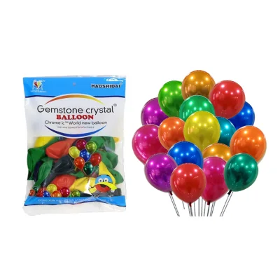 EN71 Certified 10inch Thick Double Layer Chrome Red Latex Balloon Eco-friendly Biodegradable Shape for Wedding Party Decorations