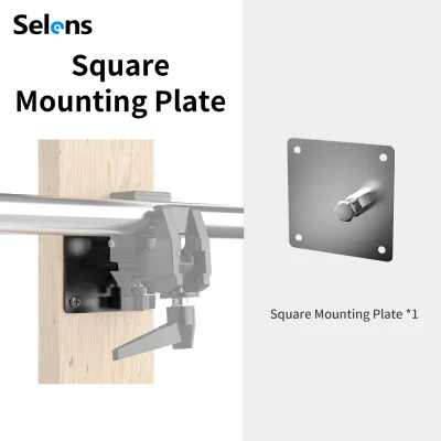 Selens C4-NP01 Square Metal Base Plate 5/8 Spigot Stud Baby Pin Wall Plate Adapter Mount Bracket for Studio Ceiling Lighting