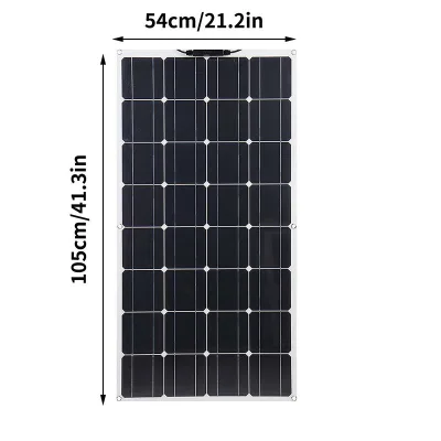 Wholesale 100W Semi-Flexible Bendable Solar Panels with 125mmx125mm Cells and 1050x540mm Dimensions for RV Use