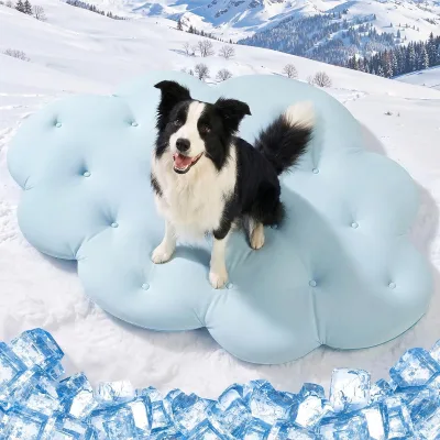 Custom Pet Cooling Mat (Cool & Warm) Double-Sided Pet Cool Pads for Summer Machine Washable Cat Cool Bed Non-Gel Sky Blue