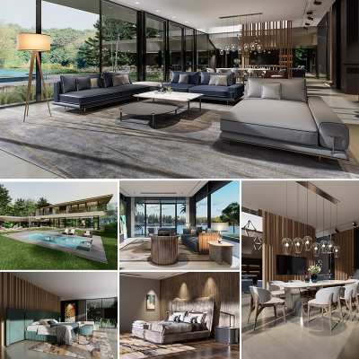 Professional 3D Rendering Interior Design Studio Services for Villas Space Planning Project Management Graphic Design Solution