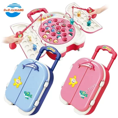 Hot Selling Luggage Design Rich Accessories Fishing Game Toy With Light and Music