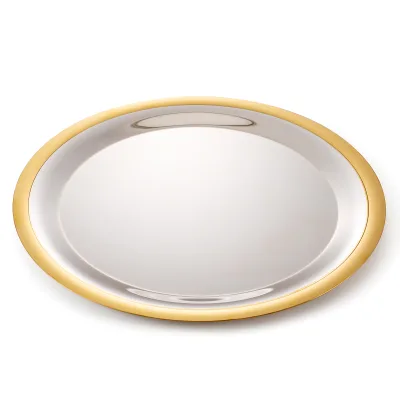 Large Size Wine Plate 304 Stainless Steel New Gold Border Plate Suitable for Family Party Wedding
