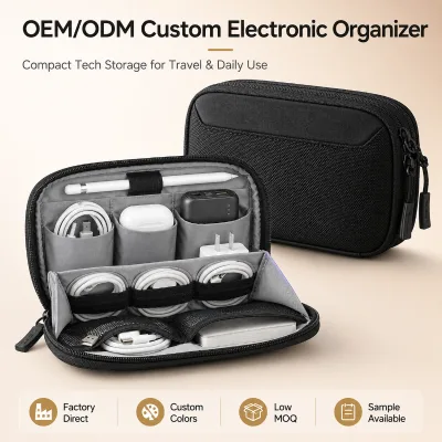 Waterproof Outdoor Multi-functional Digital Accessories Storage Bag for Data Cables Charging Cables Hard Drives