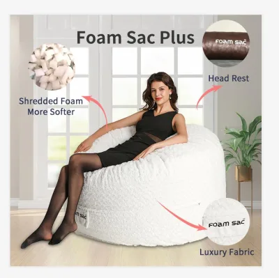 Large Foam Lounger High Quality Round Xl Lazy Cool Bean Bag Chair