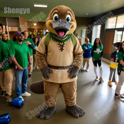 Shengye Plush Mascot Manufacturer Custom Platypus Mascot Costumes EVA Halloween Walkable Single-Color Print for Adults Role Play