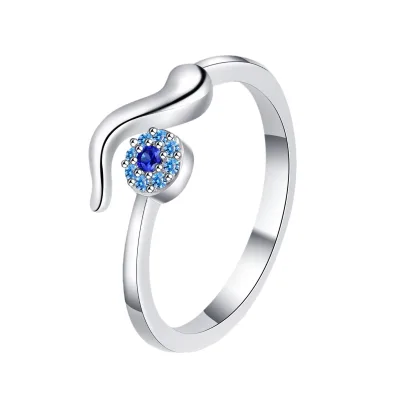 High-Grade Women's Cross-Border Devil's Eye Ring Hot-Selling Color-Free Niche Fashion Ring with Zircon New High-Sense Artifact